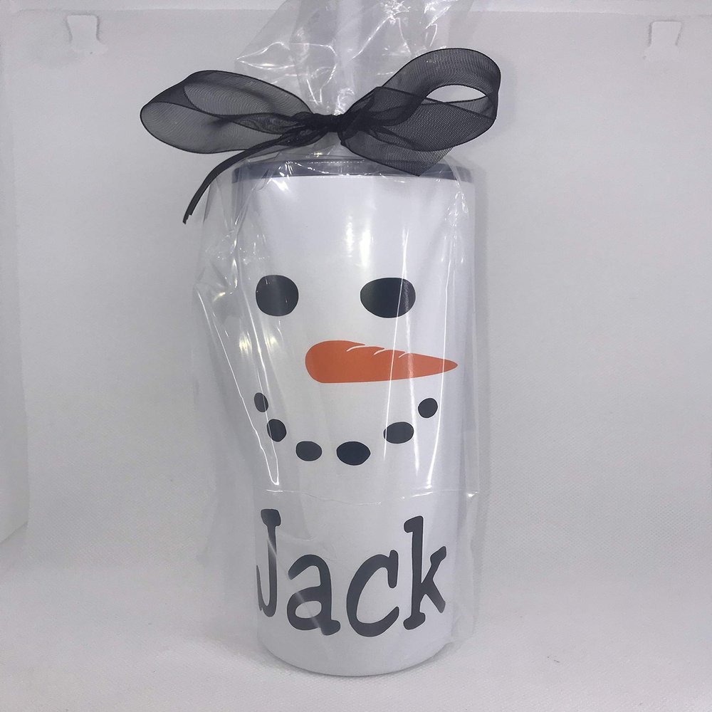 Personalized Snowman Skinny Stainless Steel Insulated Tumbler Travel Cup
