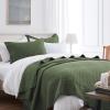SunStyle Home Olive Green Quilt King Size, Lightweight Comforter Blanket Bedspread Soft Reversible Coverlet for All Season 3pcs Army Green Square Quilted Bedding Set (1 Quilt 2 Pillow Shams)(106"x96") view 1