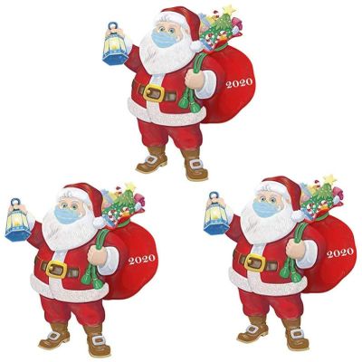 2020 Christmas Ornament Santa in Quarantine Keepsake Unique Luxury Ornament Christmas Tree Hanging Ornaments for Tree Xmas Decoration(3 Pcs) B