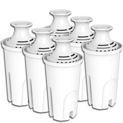 6-Pack Standard Water Filter Replacements for Brita Water Pitchers and Dispensers, NSF Certified to Reduce Chlorine and Bad Taste, BPA free,Compatible with Classic OB03, Mavea 107007, and More