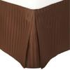 500 Thread Count Egyptian Cotton Split Corner Tailored Bed Skirt/Dust Ruffle with 16" Drop Length Striped Pattern (King, Chocolate) view 1