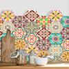 Hexagon non-slip floor sticker Hexagon Peel and Stick Wallcovering Self-Adhesive Tile Waterproof Oil Proof Stickers for Kitchen Living Room Bathroom Floor Tile Removable Decals, DIY Mur 7.87" X 9.05" view 4