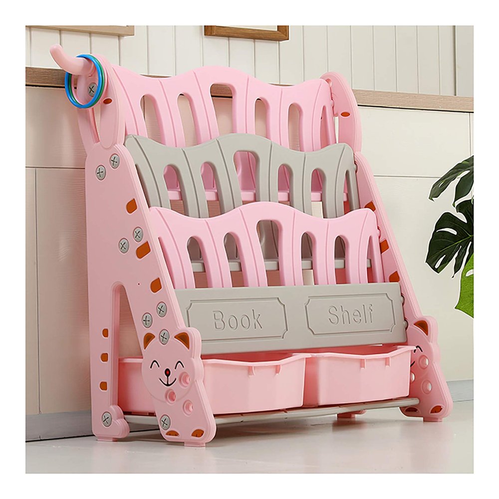 QWEASDF Bookshelf for Kids, Kids Book Rack/Toddler Bookshelf/Child Book Display/Kid Small Bookshelf, for Reading Rooms, Bedrooms, Toddler's Room,Pink,2