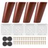 szzijia 4Pcs 6cm 8cm 10cm 12cm 15cm 18cm 20cm Walnut Wood Color Solid Furniture Legs Replacement Legs for Sofa, Bed, Coffee Table (15cm) view 1
