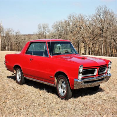 Iconic Arts Vintage 1965 Red Pontiac GTO Car Laminated Poster 18x24