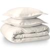 100% Egyptian Cotton 3 Piece Full Duvet Cover and Pillow Shams, Premium Hotel Comforter Quilt Cover, 800 Thread-Count Breathable Sateen-Weave with Zipper Closure, Corner-Ties - Full, Ivory view 1