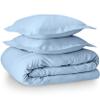 100% Egyptian Cotton 3 Piece Twin Duvet Cover and Pillow Shams, Premium Hotel Comforter Quilt Cover, 800 Thread-Count Breathable Sateen-Weave with Zipper Closure, Corner-Ties - Twin, Light Blue view 1