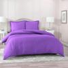 100% Egyptian Cotton Duvet Cover Set, 3 Pieces 500-TC Luxury Soft Bedding Set with Zipper Closure, Twin/Twin XL, Purple Solid view 1
