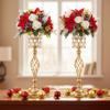 24in Metal Diamond Crystal Wedding Centerpiece Vases for Tables, Set of 2 Gold Versatile Tall Flower Holders Centerpiece Flower Stands for Wedding Party Reception Dining Room Living Room Home Dcor view 3