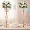 24in Metal Diamond Crystal Wedding Centerpiece Vases for Tables, Set of 2 Gold Versatile Tall Flower Holders Centerpiece Flower Stands for Wedding Party Reception Dining Room Living Room Home Dcor view 4