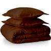 100% Egyptian Cotton 3 Piece Full Duvet Cover and Pillow Shams, Premium Hotel Comforter Quilt Cover, 800 Thread-Count Breathable Sateen-Weave with Zipper Closure, Corner-Ties - Full, Chocolate view 1
