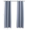 Tidyard Blackout Curtains with Rings, Thermal Insulating Window Drapes 37x84 Inches Gray Fabric for Living Room Bedroom Office view 4