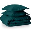 100% Egyptian Cotton 3 Piece Queen Duvet Cover and Pillow Shams, Premium Hotel Comforter Quilt Cover, 800 Thread-Count Breathable Sateen-Weave with Zipper Closure, Corner-Ties - Queen, Teal Blue view 1