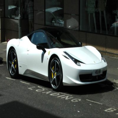 Iconic Arts White Ferrari Pininfarina Car Laminated Poster 24x36