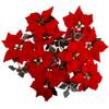 ciciTree Red Christmas Artificial Poinsettia Garland String Lights for Garden Fireplace Door Decoration view 1