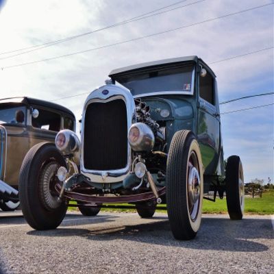 Iconic Arts Vintage Model A Hot Rod Car Laminated Poster 24x36