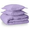 100% Egyptian Cotton 3 Piece Queen Duvet Cover and Pillow Shams, Premium Hotel Comforter Quilt Cover, 800 Thread-Count Breathable Sateen-Weave with Zipper Closure, Corner-Ties - Queen, Lilac view 1