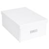 Bigso Box of Sweden Katia Collapsible Storage Box with Labelframe for Easy Identification - Simple Assembly Without Tools - Decorative Storage Boxes with Lids - 11.3in x 15.4in x 6.4in - White view 1