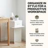 Bigso Box of Sweden Katia Collapsible Storage Box with Labelframe for Easy Identification - Simple Assembly Without Tools - Decorative Storage Boxes with Lids - 11.3in x 15.4in x 6.4in - White view 3