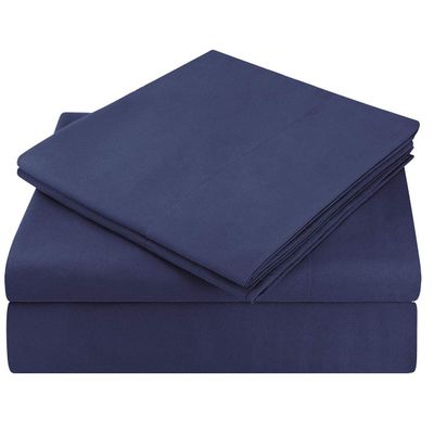 6-PCs Bed Sheet Set - Real 500 Thread Count Egyptian Cotton 6 Pieces Sheet Set Fit Up to 15-18" Deep Pocket Solid Pattern (King, Navy Blue)