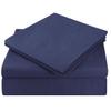 6-PCs Bed Sheet Set - Real 500 Thread Count Egyptian Cotton 6 Pieces Sheet Set Fit Up to 15-18" Deep Pocket Solid Pattern (King, Navy Blue) view 1