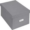 Bigso Box of Sweden Katia Collapsible Storage Box with Labelframe for Easy Identification - Simple Assembly Without Tools - Decorative Storage Boxes with Lids - 11.3in x 15.4in x 6.4in - Grey view 1