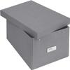 Bigso Box of Sweden Katia Collapsible Storage Box with Labelframe for Easy Identification - Simple Assembly Without Tools - Decorative Storage Boxes with Lids - 11.3in x 15.4in x 6.4in - Grey view 2