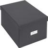 Bigso Box of Sweden Katia Collapsible Storage Box with Labelframe for Easy Identification - Simple Assembly Without Tools - Decorative Storage Boxes with Lids - 11.3in x 15.4in x 6.4in - Grey view 3