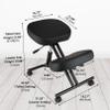 Ergonomic Kneeling Chair, Corrective Posture Seat for Home Office, Adjustable Stool with Thick Foam Cushions and Smooth Gliding Casters - Back & Neck Pain Relief | Spine Tension Relief view 3