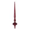 Vickerman 18" Glitter Cupola Finial Ornament, Shatterproof Plastic, Holiday Christmas Tree Decoration, 2 Pack, Burgundy view 1