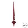 Vickerman 18" Glitter Cupola Finial Ornament, Shatterproof Plastic, Holiday Christmas Tree Decoration, 2 Pack, Burgundy view 3