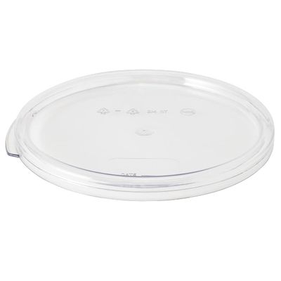 Restaurantware-LIDS ONLY: Met Lux Food Storage Container Lids, 10 Round Marinating Container Lids - Containers Sold Separately, With Date Indicator, Clear Plastic Lids, Dishwashable, Freezable