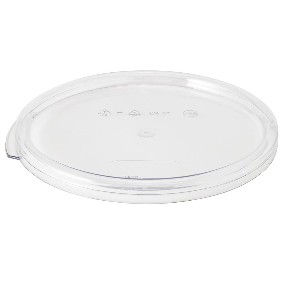 Restaurantware-LIDS ONLY: Met Lux Food Storage Container Lids, 10 Round Marinating Container Lids - Containers Sold Separately, With Date Indicator, Clear Plastic Lids, Dishwashable, Freezable