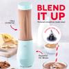 Dash Mighty Mini 10 oz Compact Personal Bottle Blender with Travel Lid, Aqua view 2