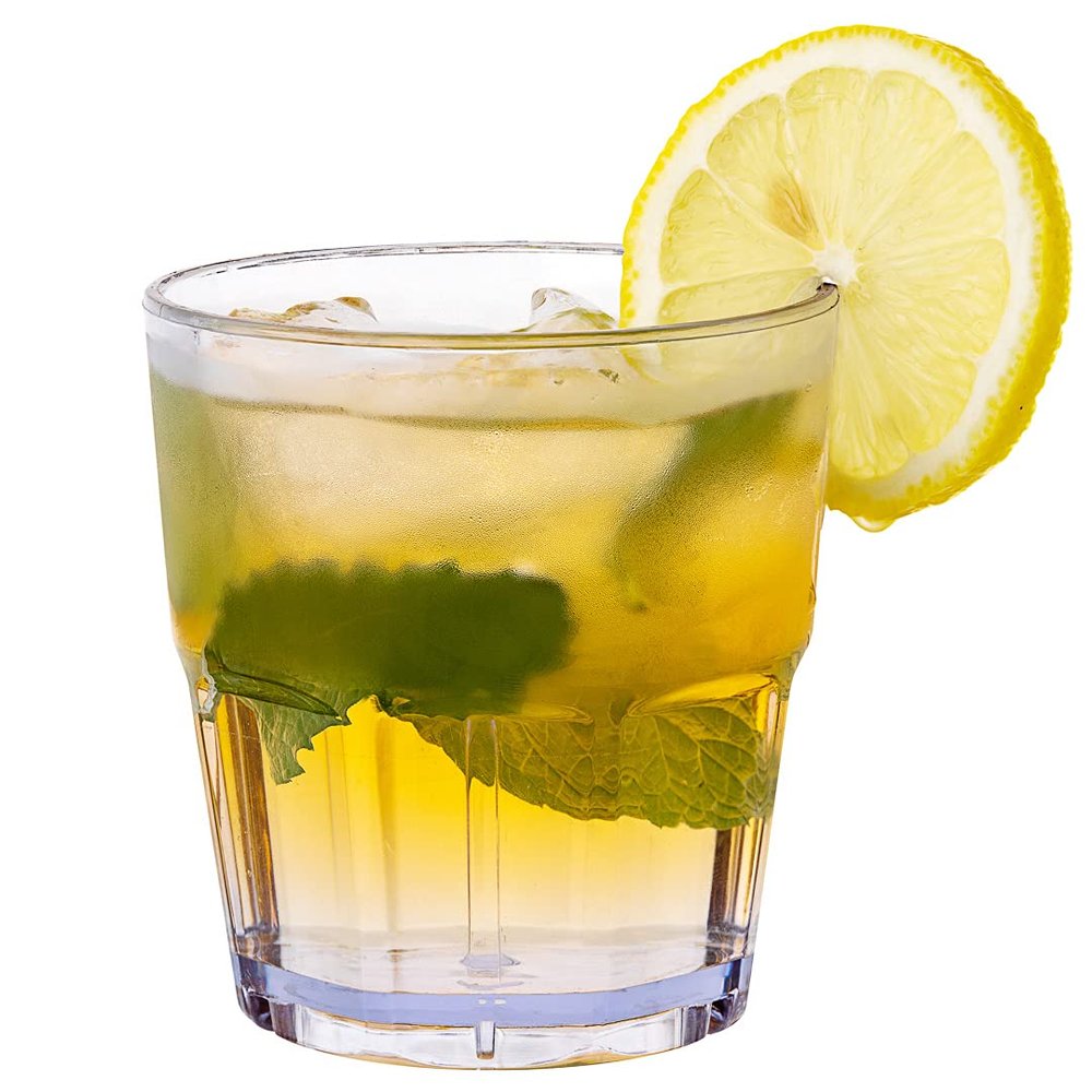 Restaurantware Bev Tek 9 Ounce Plastic Tumblers Set Of 50 Shatter-Resistant Drinking Cups - Stackable Clear Plastic Drinking Glasses Dishwasher-Safe Restaurant-Style Cups