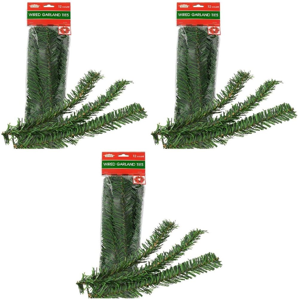 Christmas House Holiday Garland Flexible Ties 12 Count Packs Pack of 3