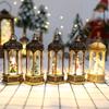 BESPORTBLE 2pcs Retro Hexagonal Wind Lantern Night Light for Christmas Tabletop Decor Warm Light Indoor Decorative Lamp Vintage Style for Holiday Home Decoration view 3
