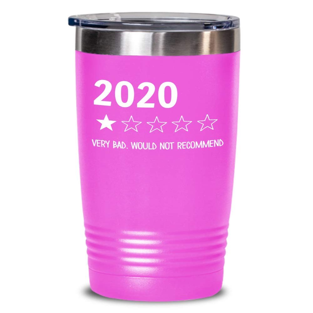 2020 One Star Rating Very Bad Would Not Recommend Tumbler Funny 2020 Sucks Travel Mug 20 or 30 oz Powder Coated Stainless Steel Insulated Coffee Cup f