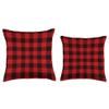 Classic Red & Black Buffalo Plaid Check Pattern Design Throw Pillow view 3