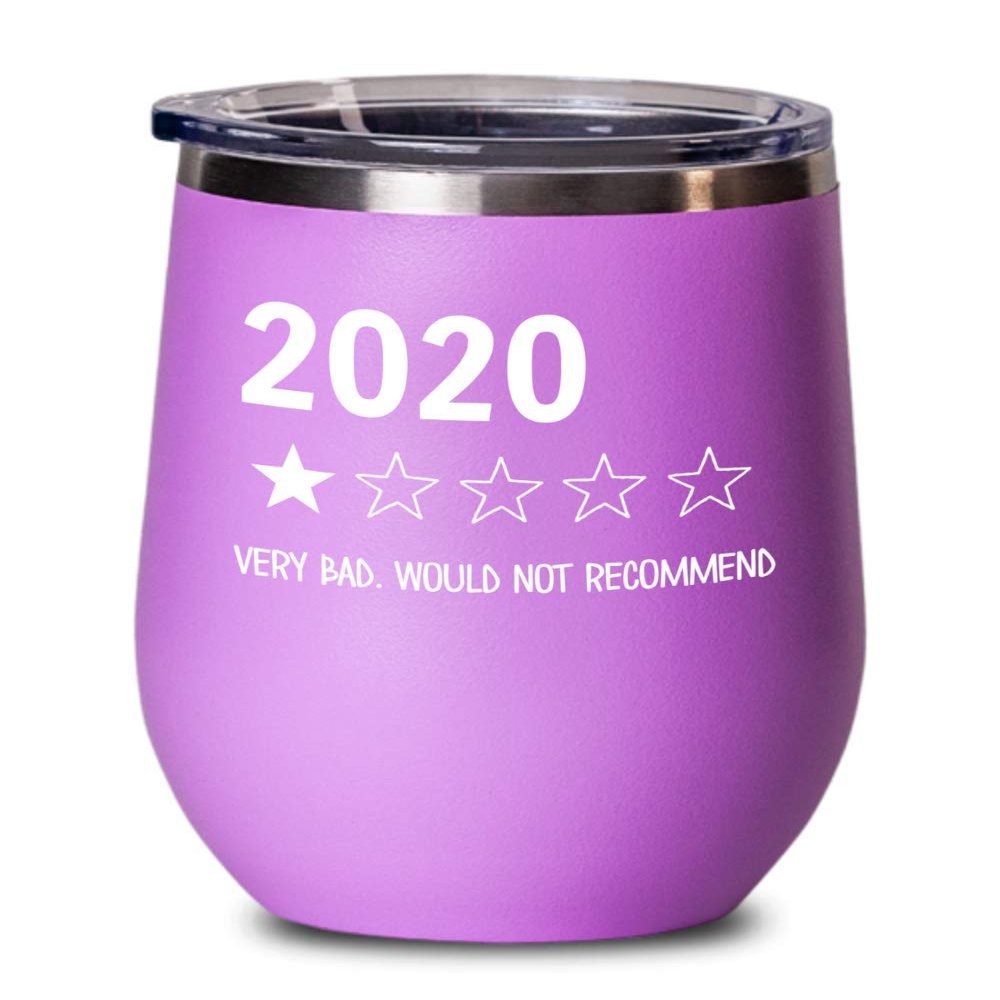 2020 One Star Rating Very Bad Would Not Recommend Wine Tumbler Funny 2020 Sucks Travel Mug 12 oz Powder Coated Stainless Steel Insulated Coffee Cup fo