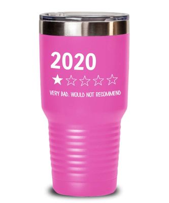 2020 One Star Rating Very Bad Would Not Recommend Tumbler Funny 2020 Sucks Travel Mug 20 or 30 oz Powder Coated Stainless Steel Insulated Coffee Cup f
