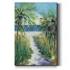 Renditions Gallery Canvas Wall Art Paintings for Home Palm tree Pathway to the Sandy Beach Abstract Hanging Prints for Living Room Office Kitchen Decor - 18"X27" LT15 view 1