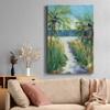 Renditions Gallery Canvas Wall Art Paintings for Home Palm tree Pathway to the Sandy Beach Abstract Hanging Prints for Living Room Office Kitchen Decor - 18"X27" LT15 view 3