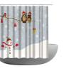 Amagical Christmas Branch with Owls Bells and Bird and Snowman Pattern 4 Piece Bathroom Mat Set Shower Curtain Set Bath Mat Contour Mat Toilet Cover Shower Curtian 12 Hooks view 2