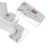 Amagical Christmas Branch with Owls Bells and Bird and Snowman Pattern 4 Piece Bathroom Mat Set Shower Curtain Set Bath Mat Contour Mat Toilet Cover Shower Curtian 12 Hooks view 3