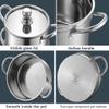 304 Stainless Steel Steamer/Soup Pot 3-layer Household With Steamer 22cm/24cm/26cm/28cm Commercial Suitable for Gas Stove/Induction Cooker Suitable for 1-6 People (Size : 24cm) view 3