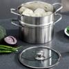 304 Stainless Steel Steamer/Soup Pot 3-layer Household With Steamer 22cm/24cm/26cm/28cm Commercial Suitable for Gas Stove/Induction Cooker Suitable for 1-6 People (Size : 24cm) view 4