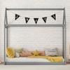 Twin Bed for Kids, Solid Wood House Shape Floor Bed Frame, Can Decorate Tent Bedroom Furniture for Boys and Girls, Slats Support The Mattress (Gray) view 2