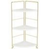 3-Tier Kitchen Spice Rack , Standing Rack,Triangle Bathroom Countertop Storage Shelf ,Cosmetic Organizer Holder , Stackable Cabinet Organizer , Kitchen Counter Shelf , Corner Spice Rack ,Golden view 1