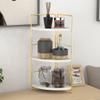 3-Tier Kitchen Spice Rack , Standing Rack,Triangle Bathroom Countertop Storage Shelf ,Cosmetic Organizer Holder , Stackable Cabinet Organizer , Kitchen Counter Shelf , Corner Spice Rack ,Golden view 4